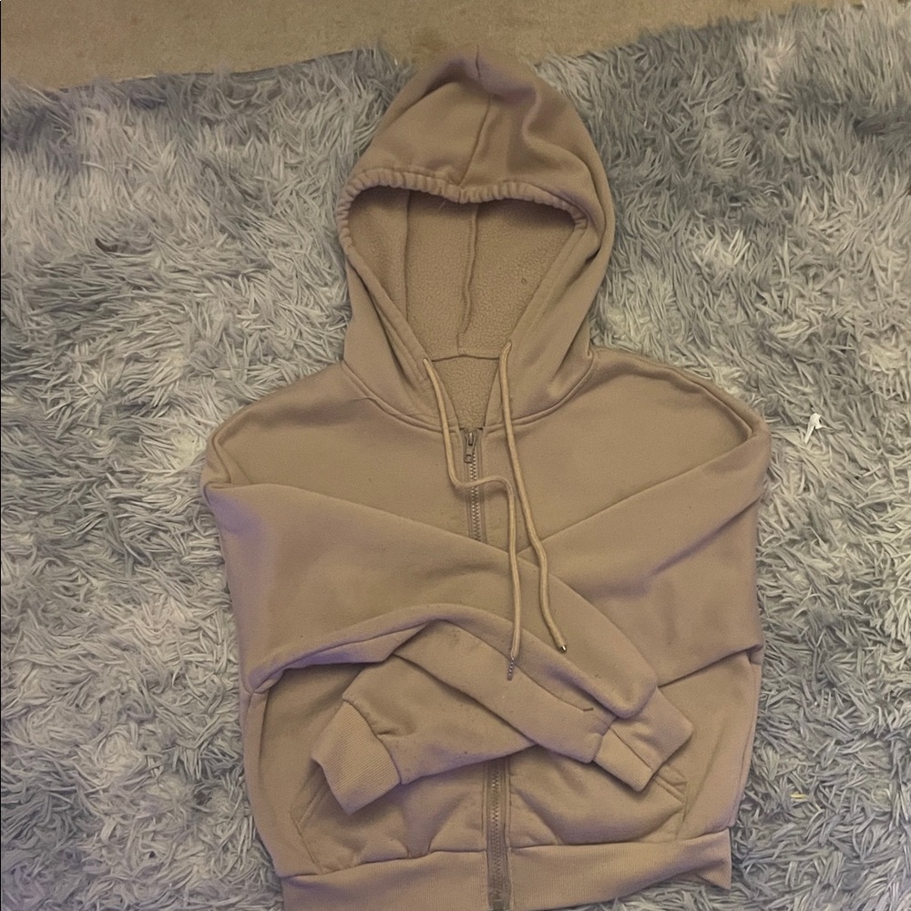 SHEIN Tan Kids Hoodie Jacket
